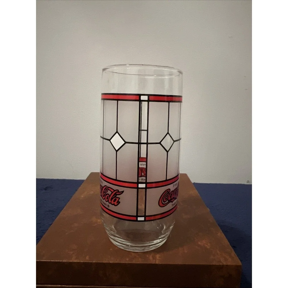 VINTAGE COCA COLA‎ GLASS FROST TIFFANY STYLE WINDOW PANE STAINED 6